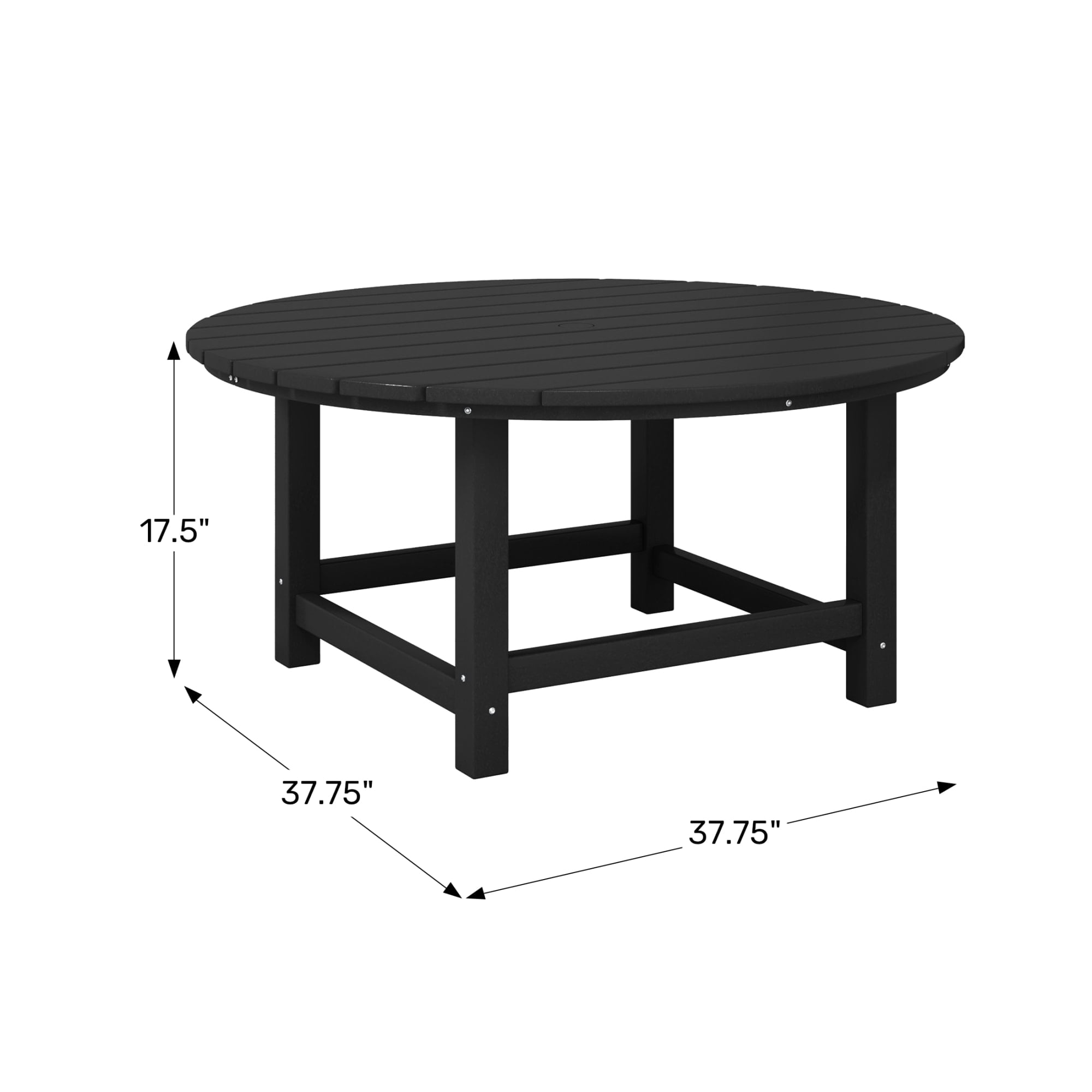 WestinTrends Malibu Low Outdoor HDPE Round Patio Coffee Table, Pacific Blue