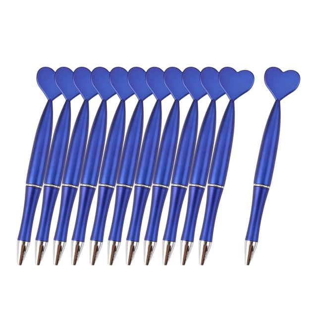 12 bolígrafos con forma de corazón para Valentín, bonitos bolígrafos con forma de corazón para hacer , tarjetas de felicitación y bocetos azul
