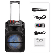7000W Portable 15” Bluetooth Speaker Subwoofer Heavy Bass Sound System Party Mic AUX Led Light Loud Speaker