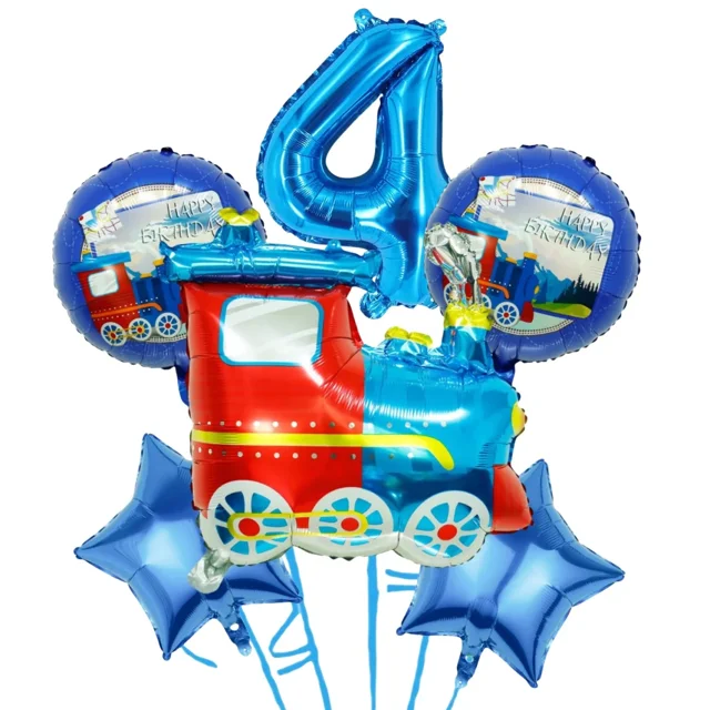 Train Birthday Party Balloon Decoration Set Disposable Tableware Banner Background Stationery Baby Shower Thomas Balloons 6pcs Other