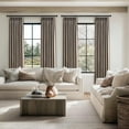 thumbnail image 6 of Dark Flax Pinch Pleated Linen Curtains 105 Inch Length 2 Panels for Living Room Bedroom Semi Sheer Window Curtain Boho Neutral Back Tab Pinch Pleat Drape with Hooks 105 Inches Long, 6 of 17