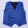 thumbnail image 5 of Little Boys' 2 Piece Outfits Sleeveless Solid Color Sequin Sparkly Vest Jazz Dance Performance And Pants Summer Outfit Set for Boys Size 8-9T, 5 of 6