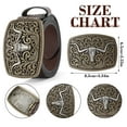 thumbnail image 5 of SENDEFN Western Cowboy Belt for Men Women Longhorn Bull Buckle Belts Floral Engraved Embossed Pattern 1.5" Wide for Jeans, 5 of 7