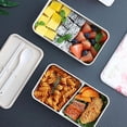 thumbnail image 5 of Bento Lunch Box with cutlery for adults and children Microwave Bento Box (White), 5 of 5