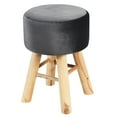 thumbnail image 1 of Patiojoy Modern Vanity Stool  Round Cushioned Stool with Wooden Legs Grey, 1 of 4