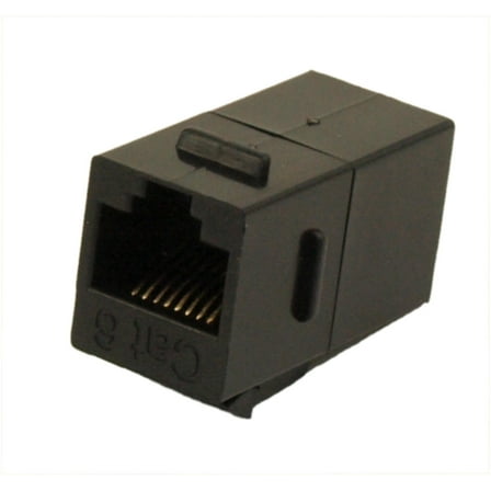 Keystone Jack Insert/Coupler Type Cat 6 RJ45 Networking, Black
