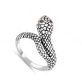 thumbnail image 4 of Simulated Garnet Red Eyes Snake Animal Ring .925 Sterling Silver Band CZ Jewelry Female Size 12, 4 of 4