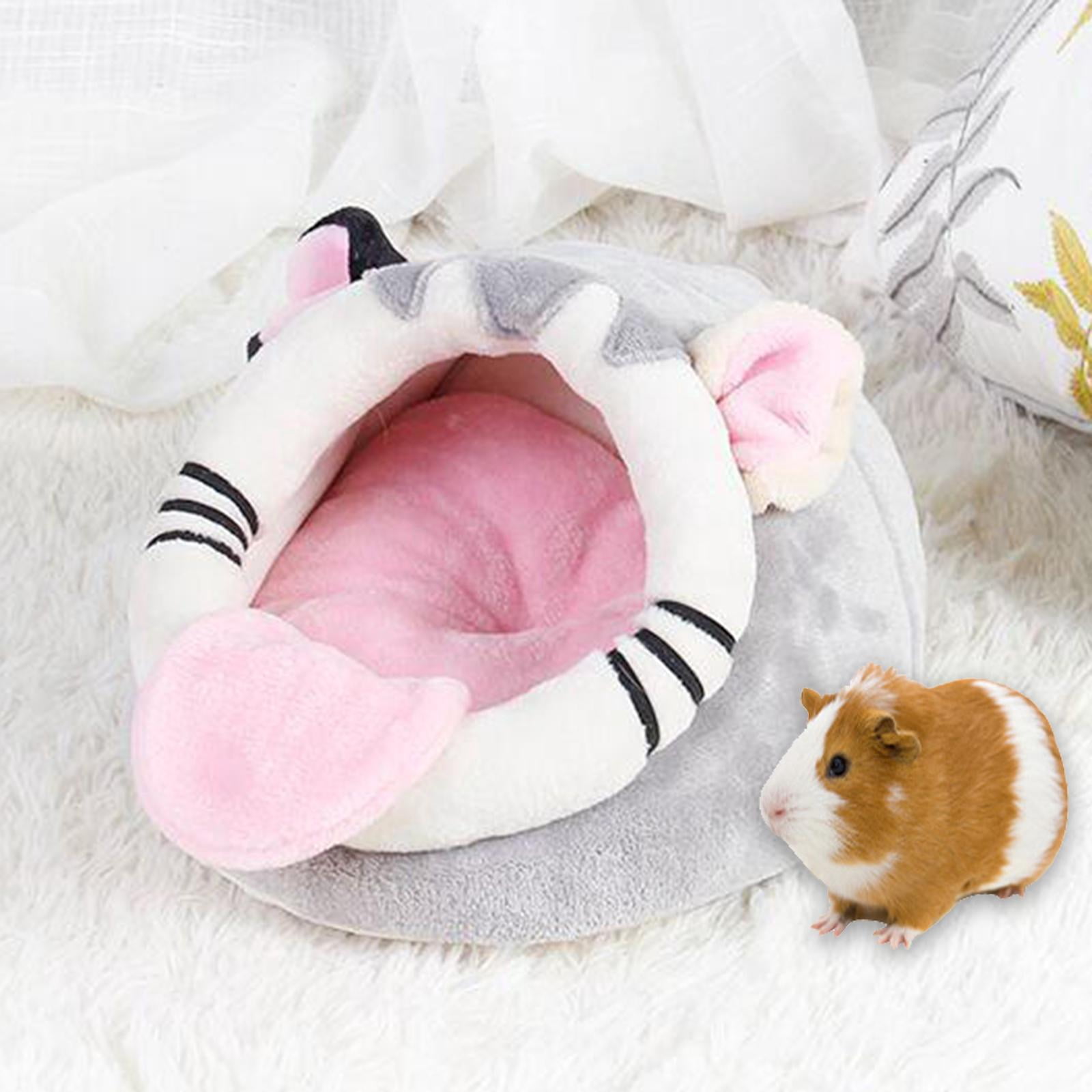 Warm Small Pet Animals Bed Dutch Hamster Hedgehog Rat Chinchilla Guinea Habitat Mini House - Pink S