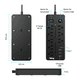 thumbnail image 4 of Multicontactos 8 Tomas, 3+1usb Con Interruptor Independiente Belug Negro, 4 of 4