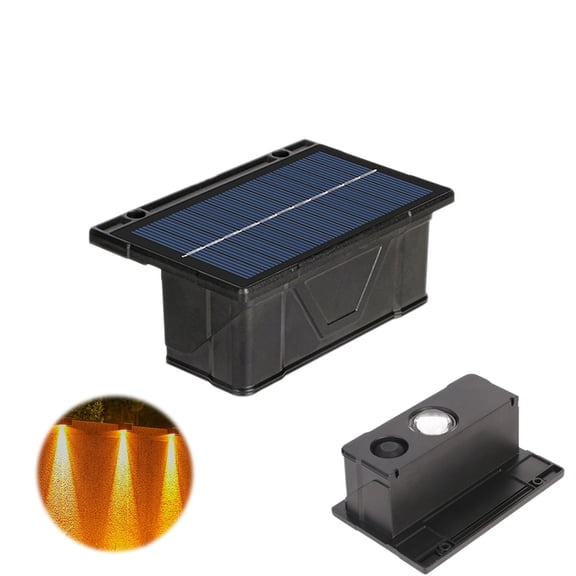Qocolhg 2 Pack Solar Fence Lights Outdoor Decorations, Solar Wall Light Waterproof LED, Solar Powered Deck Light for Garden Patio Yard Step Pool Railing, Clearance
