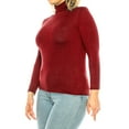thumbnail image 2 of Women's Plus Size Casual Fitted Long Sleeve Solid Turtleneck Sweater Tops, 2 of 6
