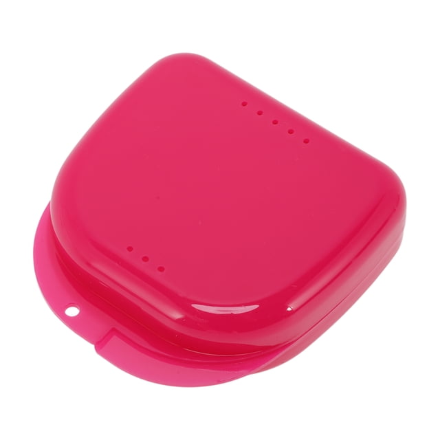 Unique Bargains 1 Pce Boîte de Rangement pour Appareils Dentaires avec Trous de Ventilation Boîte de Rangement Compacte Rose Rouge