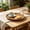 Yellow, variant on Surpdew Round Flat Woven Rattan Serving Tray with Dual Loop Handles, Wicker Platter for Coffee Tea Cookie Fruit, Boho Decor Storage Basket for Dining Table Bathroom Counter Vanity Organizer