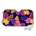 thumbnail image 2 of Picia Purple Flower Curved Windshield Sunshade Accordion Folding Style Auto Shade for Car Truck SUV Van Blocks UV Ray Sun Visor Protector -Small, 2 of 7