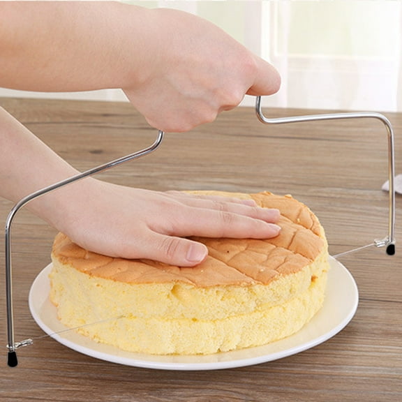 Stainless Steel Cake Leveler Pizza Dough Cutter Tool with Wires for Baking Pastry Bread Slicing 32X16CM Professional Kitchen Baking Accessory