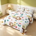 thumbnail image 3 of Erosebridal Cartoon Sloth Twin Quilt Set, Kawaii Animal Flower Twin Coverlet Set, Pink Reversible, Brown Beige, 2 Pieces (1 Bedspread and 1 Pillowcase), 3 of 7
