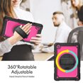 thumbnail image 3 of Case for Samsung Galaxy Tab A8 10.5 Inch 2022 with Screen Protector, 360 Degree Rotating Kickstand Hand Strap Heavy Duty Shockproof Cover with Shoulder Strap, Rose PC, 3 of 7