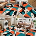 thumbnail image 5 of 3'x5' Area Rugs, Burnt Orange Teal Black Indoor Outdoor Area Rug for Living Room Bedroom, Modern Abstract Geometric Washable Bathroom Rugs Kitchen Floor Carpet Mats Home Decor Aesthetic, 5 of 8