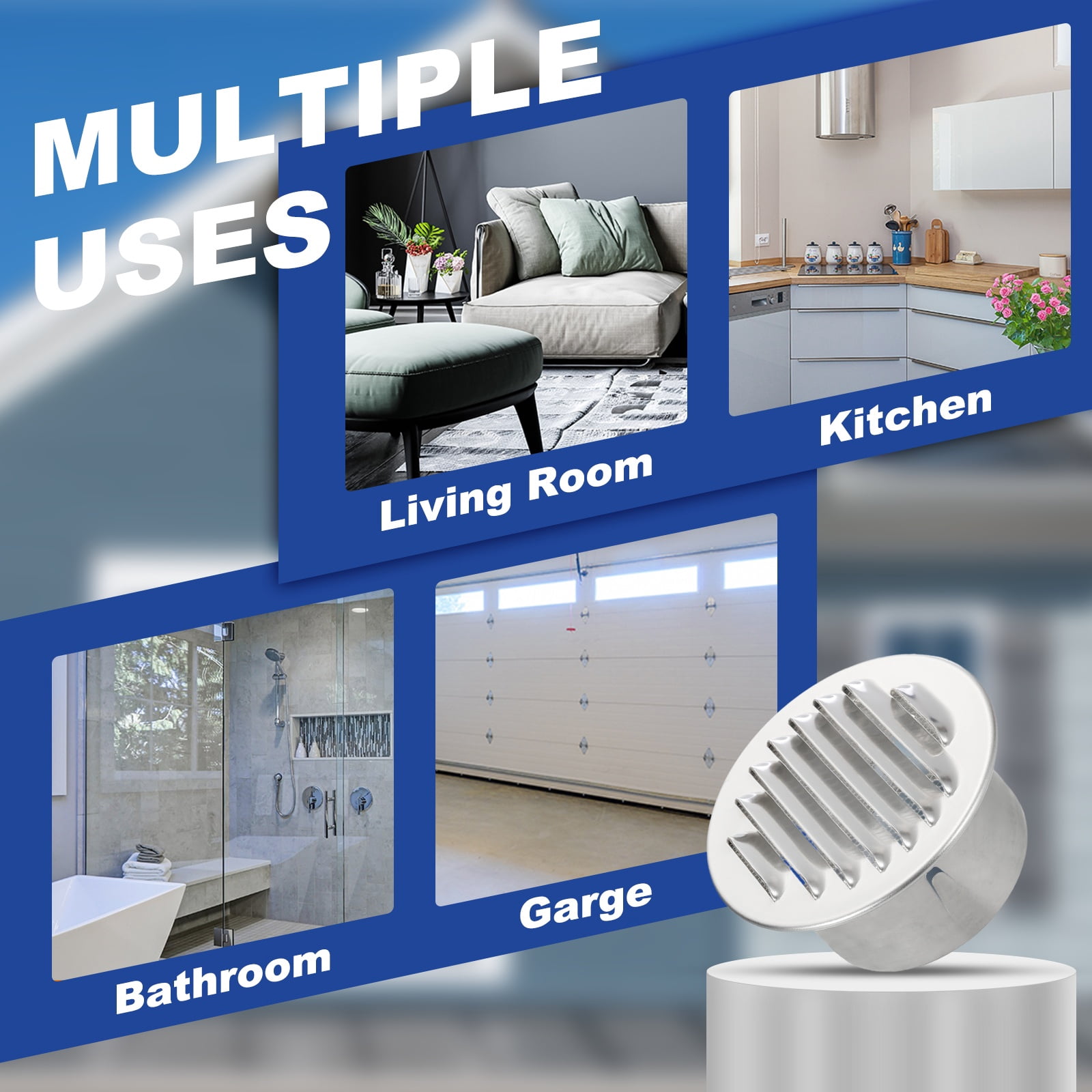 Uxcell 2Pcs 3" Aluminum Universal Louvered Vent Cover Ducting Air Vents Wall Outlet