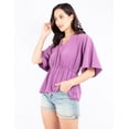 thumbnail image 5 of Blusa manga amplia con elástico en la cintura, 5 of 5