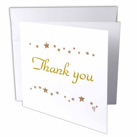 - 3dRose Painting of a Wavy Border of Gold Stars in a Lively Pattern with Thank you in the Center, Greeting Cards, 6 x 6 inches, set of 12