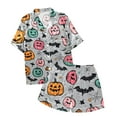 thumbnail image 3 of Silk Pajamas Girls Button Down Tops Set Classic Pajamas Set Halloween prints Christmas Girls Pajamas 12-13 Years, 3 of 4