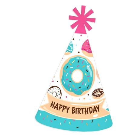 Hyjoy Donut Worry, Party - Cone Happy for and Adults - Set of 8 (Standard Size)