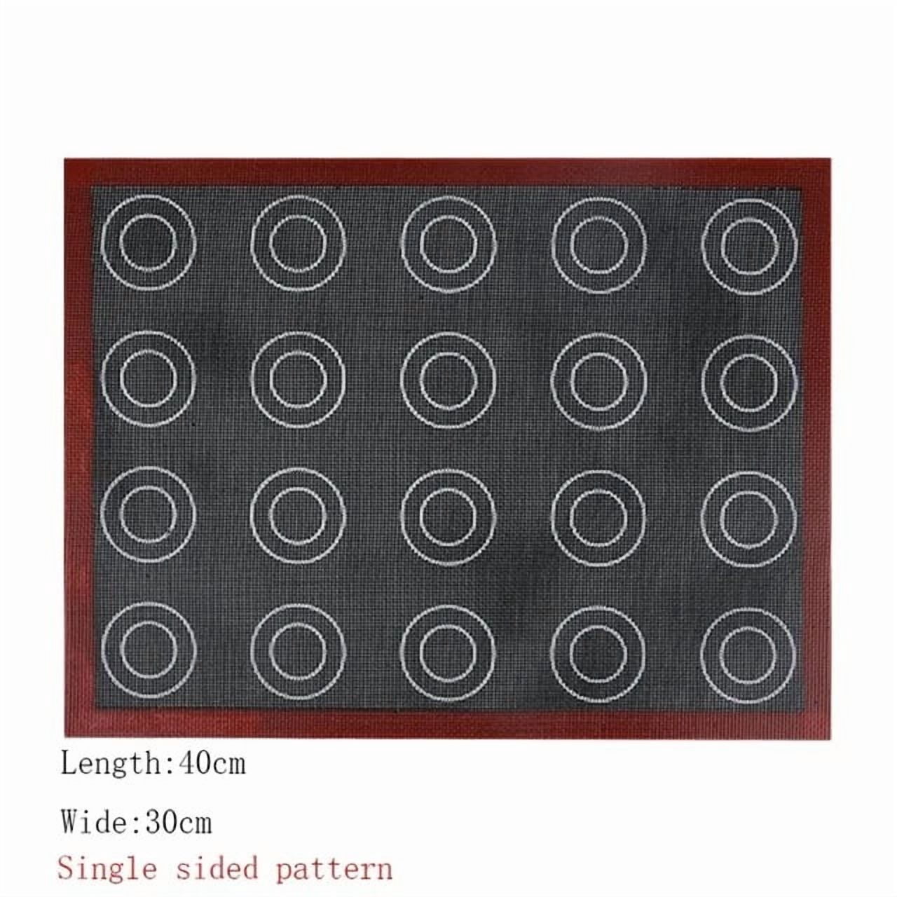 Aomily Silicone 30x40cm Two Sided In One Printing Macaroon Puff Baking Mat Non Stick Pastry Oven Cake Perforated Sheet Liner Mat