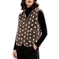 thumbnail image 6 of Guluxicc Women's Fleece Polka Dot Vests Button Down V Neck Sleeveless Jackets with Pockets for Everyday Fall Winter Vests, 6 of 6