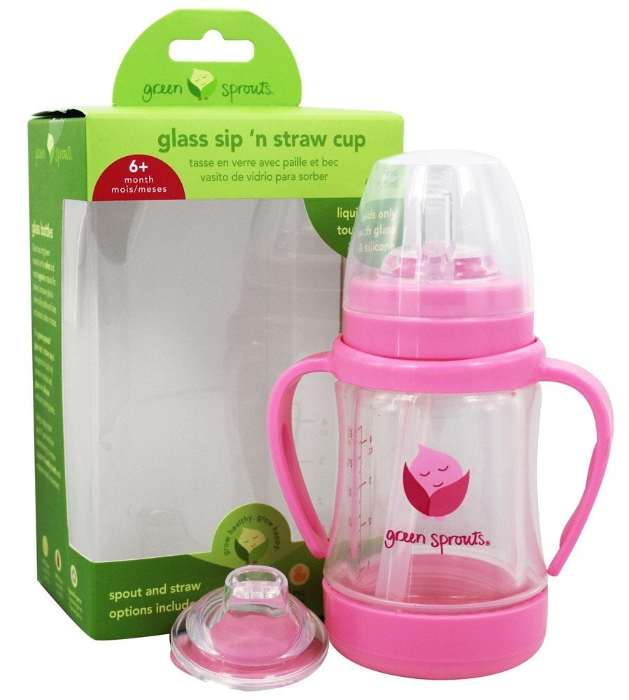 Green Sprouts Glass Sip 'n Straw Cup Pink 4 oz.
