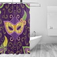 thumbnail image 2 of Coolnut Mardi Gras Shower Curtain Bathroom Decor Watercolor Shower Curtain Sets Fabric Cloth Bathroom Curtains with Hooks 60x72 Inch, 2 of 6