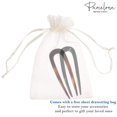 thumbnail image 6 of Parcelona French Paris Shell n Black Celluloid Chignon U Hair Pin Sticks(2 Pcs), 6 of 6