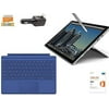 Microsoft Surface Pro 4 Core i5-6300U 4G 128GB 12.3" touch screen with 2736x1824 3K QHD Windows 10 Pro Multi-position Kickstand (Blue Cover,Office365 Bundle)