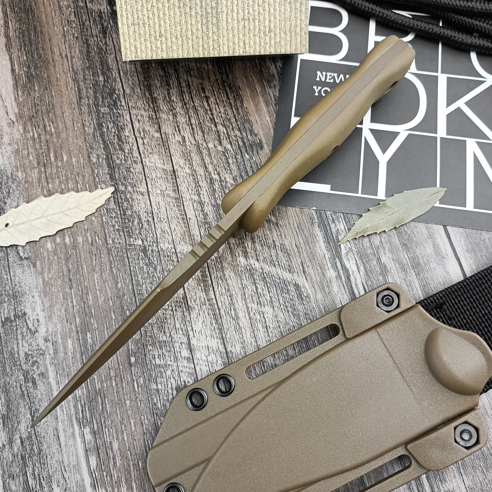 9.3 In Fixed Blade Knife, Full Tang Survival Knife with Sheath, Camping and Bushcraft Knife