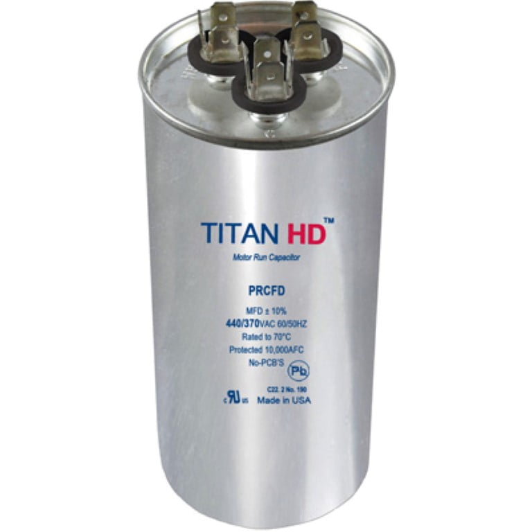 Mars Replacement Titan Hd Run Capacitor 60+10 Mfd 440//370V Round 12296 By Titan