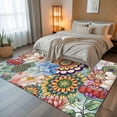 thumbnail image 5 of Boho Floral 5x7 Area Rugs, Spring Vintage Abstract Art Flowers Non-Skid Rubber Backing Large Rectangle Rugs - Living Room Bedroom Home Office, Indoor Floor Mat Carpets Washable Rug, 5 of 9