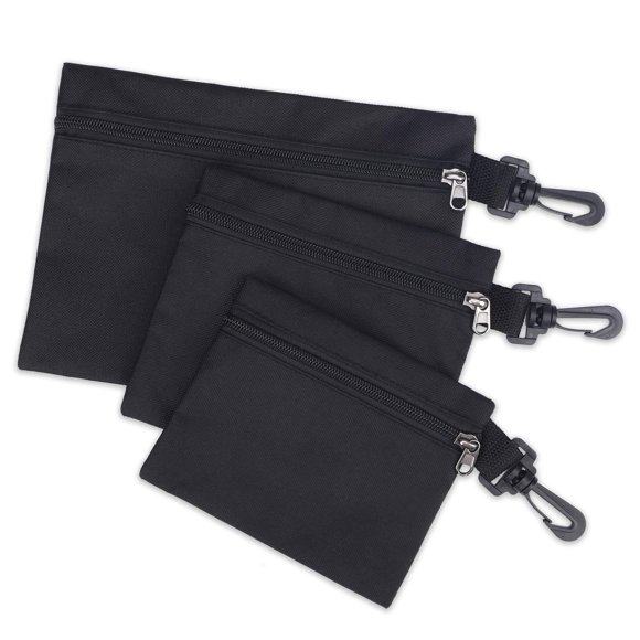 Bolsas para herramientas QCWN, lona, muy resistentes, con mosquetón, paquete de 3