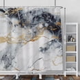 thumbnail image 2 of Baocicoo Gold Black White Marble Shower Curtain Modern Abstract Shower Curtain for Bathroom Lush Texture Bathtub Bathroom Decorations Durable Waterproof Shower Curtain with Hooks 72x72 Inches, 2 of 6