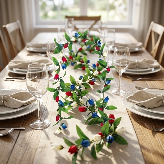 Realistic Spring Style Tulips Vines Living Room Wrapping Wedding Decorations Artificial Flowers