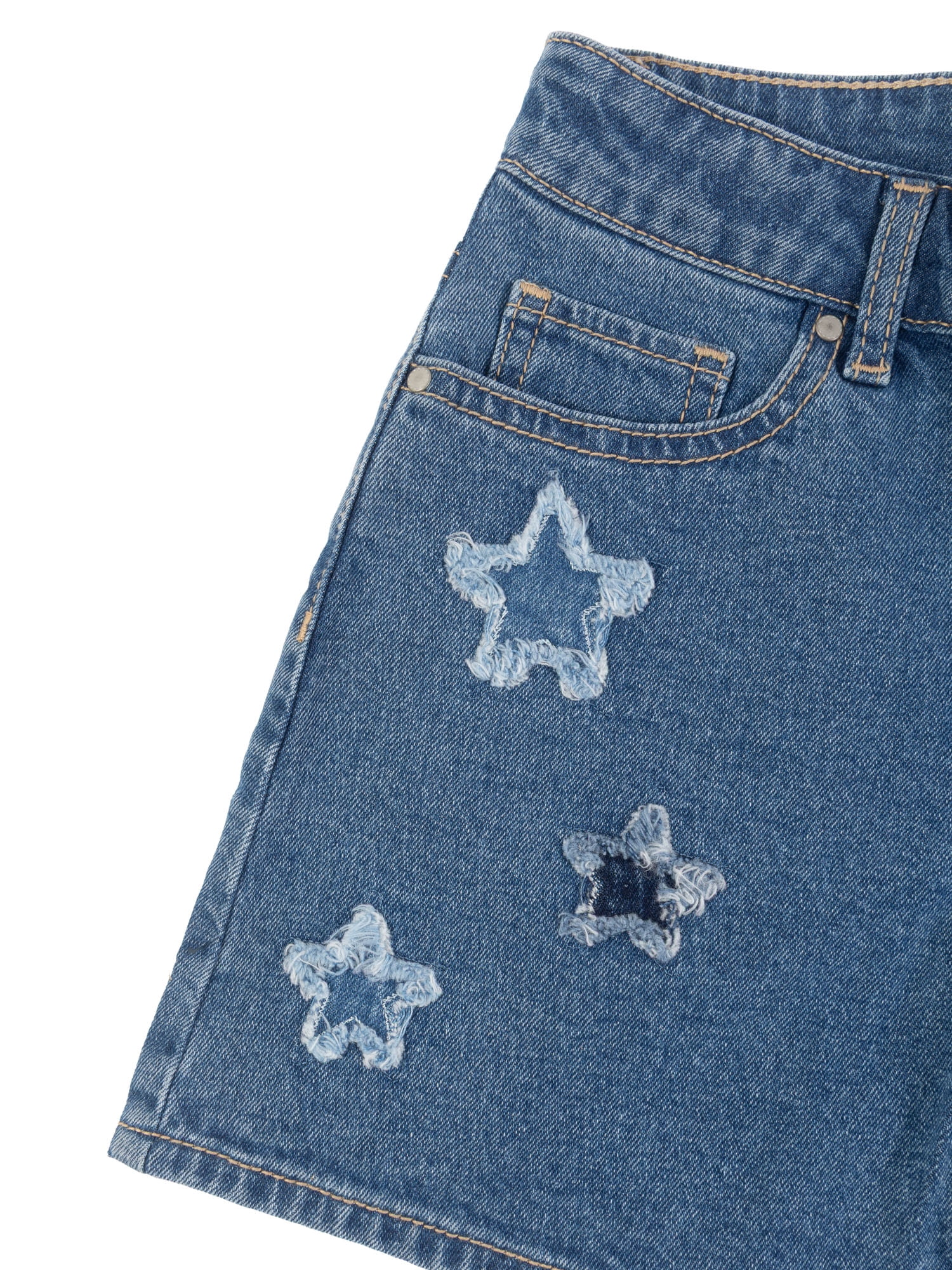 Wonder Nation Girls Baggy Denim Shorts, Size 5-18