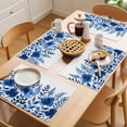 thumbnail image 5 of Spring Flower Placemats Set of 4, Watercolor Blue Floral Leaf Plant Vintage Non-Slip Place Mats Washable Table Mats for Kitchen Dining Table Decorations Indoor/Outdoor, 5 of 9