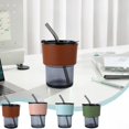 thumbnail image 1 of Wzzjkit Glass Cups with Lids and Straws, 420ml Drinking Glasses Set for Coffee Bar Accessories Iced Coffee Cups with Lids, Glass Tumbler Reusable for Gifts, 1 of 7