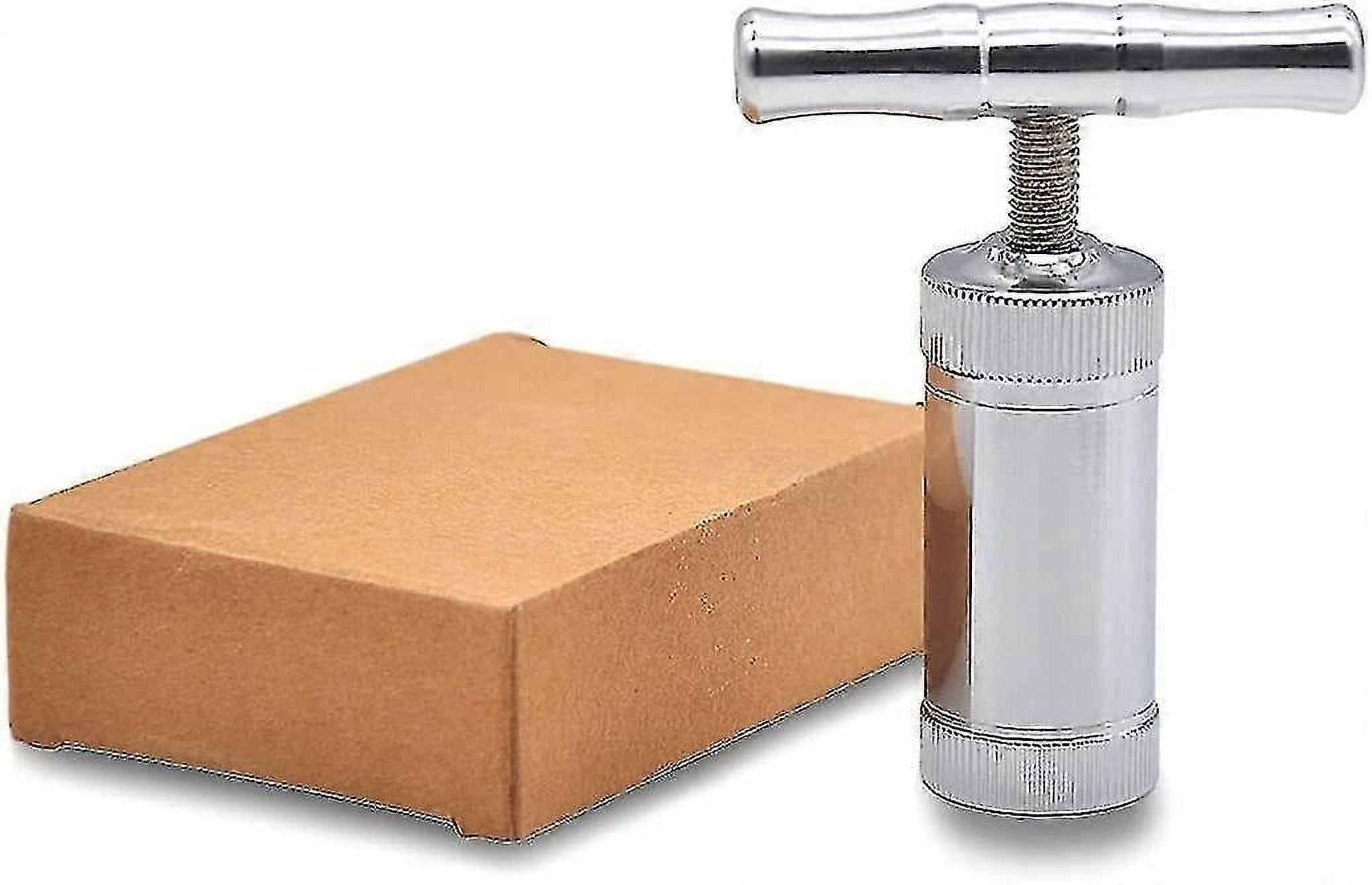 Heavy Duty Stainless Steel T Press Handle Tool - Durable 100% Premium Anodized Spice Pollen Press (Silver)