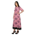 thumbnail image 2 of Moomaya Printed Pleated Dress Elbow Sleeve Tunic Summer Wear Kurti For Women, 2 of 5