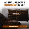 thumbnail image 3 of Cheer Collection Faux Fur Throw Pillows 16" x 16", Set of 2 - Chocolate, 3 of 5