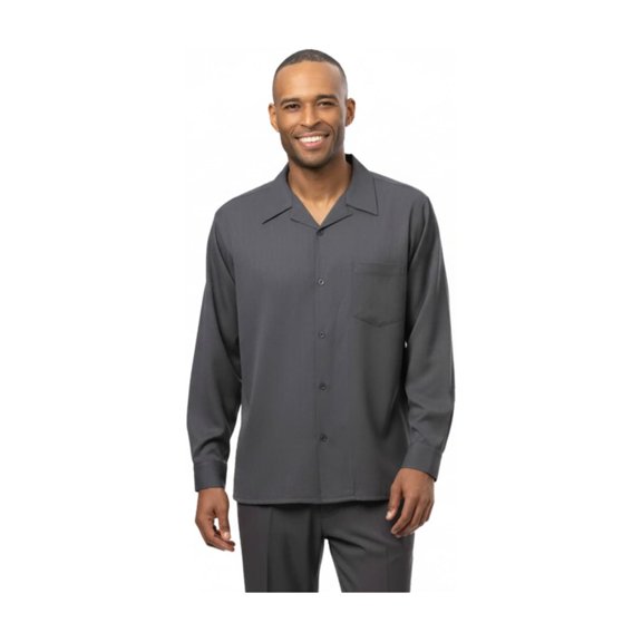 Men's MONTIQUE Two Piece Set Walking Leisure Suit Long Sleeves 1641 Gray