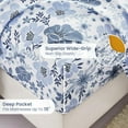 thumbnail image 4 of Viviland Floral 4-Piece Microfiber Bed Sheet Set, Queen – Deep Pocket Blue Flower Pattern, 4 of 7