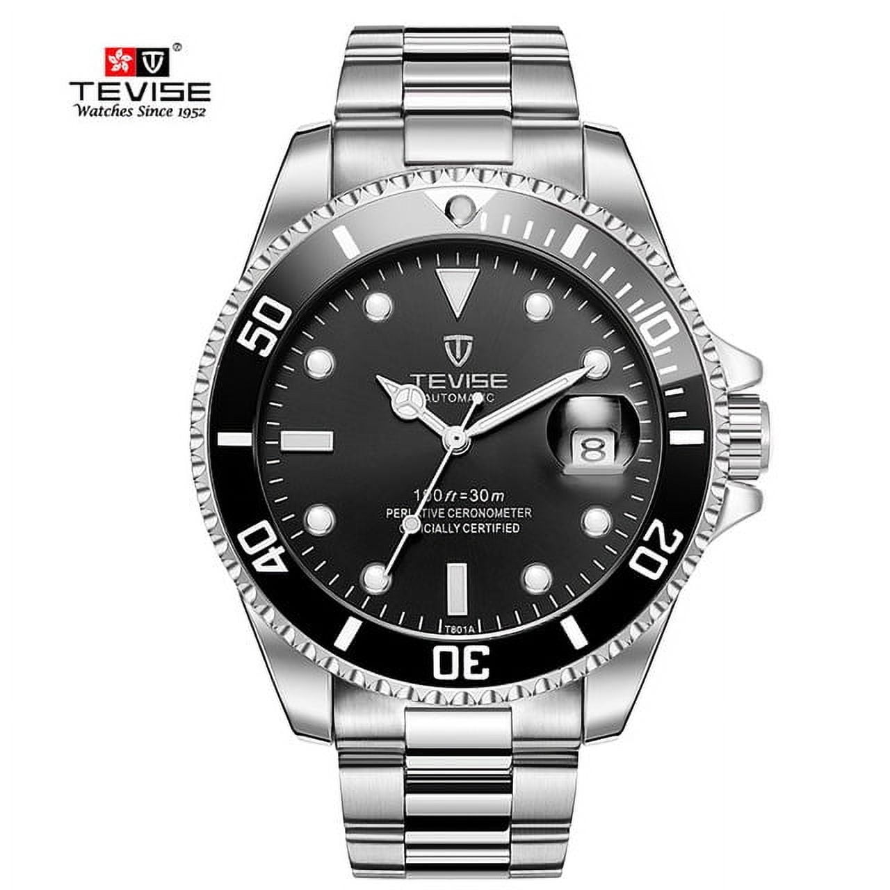 Tevise Classic Quartz Watch Man Waterproof Stainless Steel Wristwatches for Men Relogio Masculino