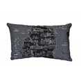 thumbnail image 2 of 24" Black Michigan Lower Peninsula Nighttime Skyline Lumbar Decorative Pillow, 2 of 3