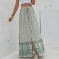 thumbnail image 4 of Black and Friday Deals 2023 Clearance under $5 JINMGG Womens Plus Size Clearance $5 Fashion Women Printing Leisure Elastic Waist Split Boho Skirt Green S, 4 of 4